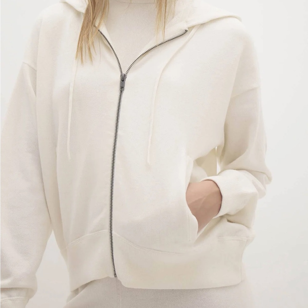 NakedCashmere SERENA COTTON CASHMERE ZIP-UP HOODIE